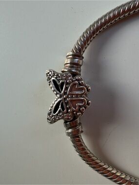 Pandora Butterfly Heart Charm Bracelet - Silver